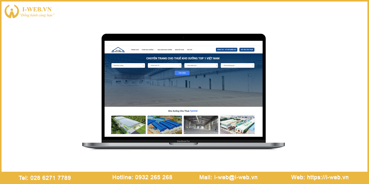 Mẫu web kho bãi nhà xưởng