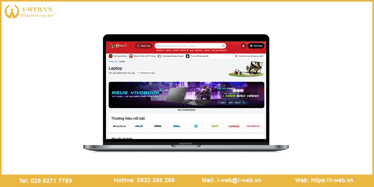 Mẫu website laptop