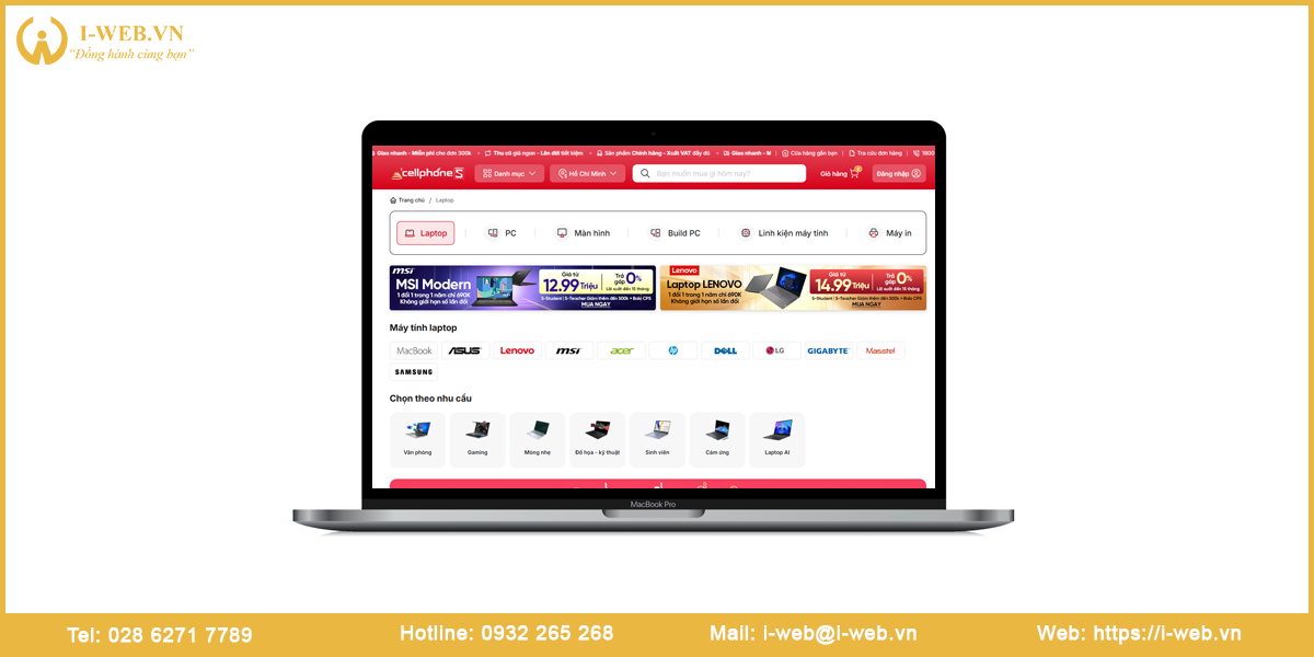 Mẫu website laptop