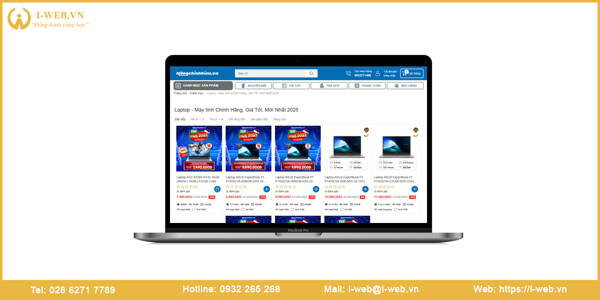Mẫu website laptop