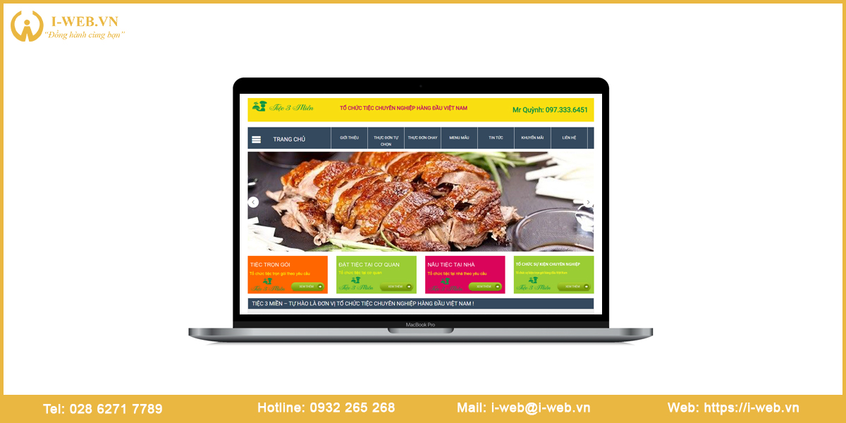 Mẫu thiết kế web nấu tiệc tại nhà
