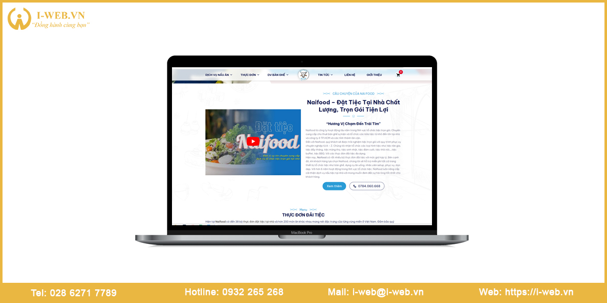 Mẫu thiết kế web nấu tiệc tại nhà