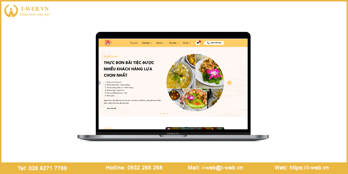 Mẫu thiết kế web nấu tiệc tại nhà