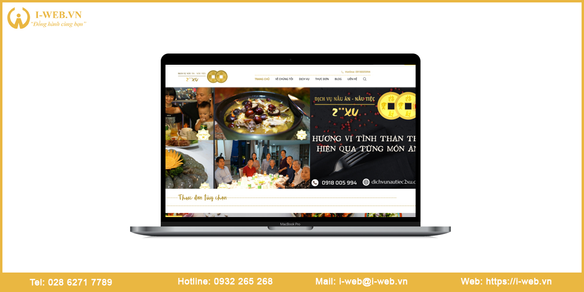 Mẫu thiết kế web nấu tiệc tại nhà