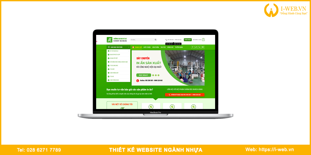 Mẫu web ngành nhựa