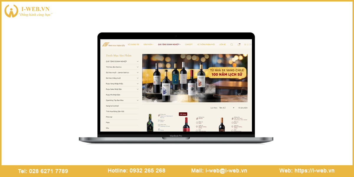 Mẫu website rượu vang