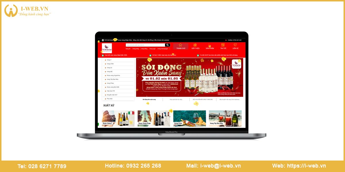 Mẫu website rượu vang
