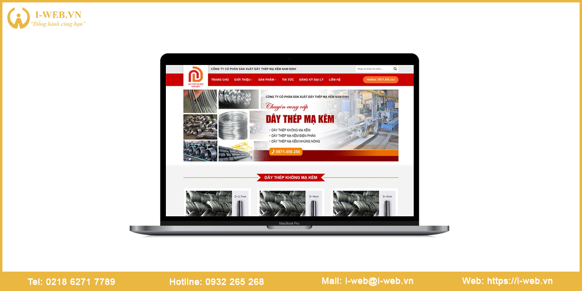 Mẫu thiết kế web sắt thép