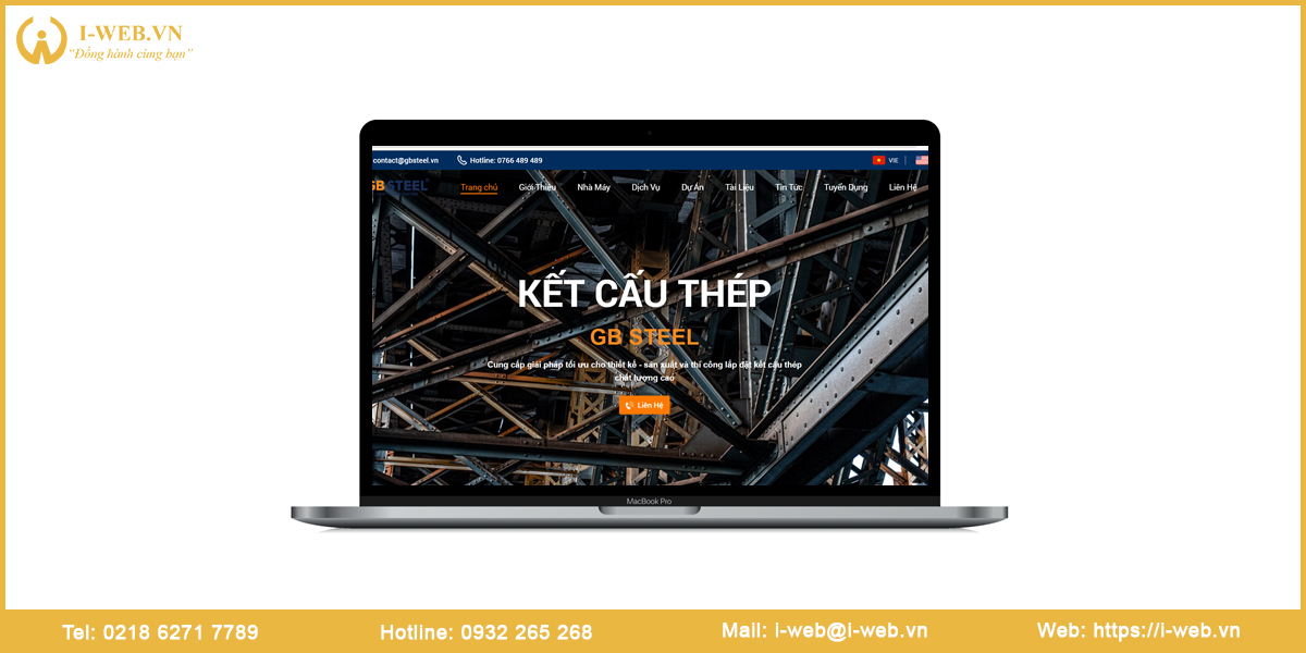 Mẫu thiết kế web sắt thép