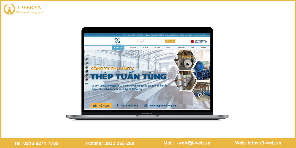 Mẫu thiết kế web sắt thép