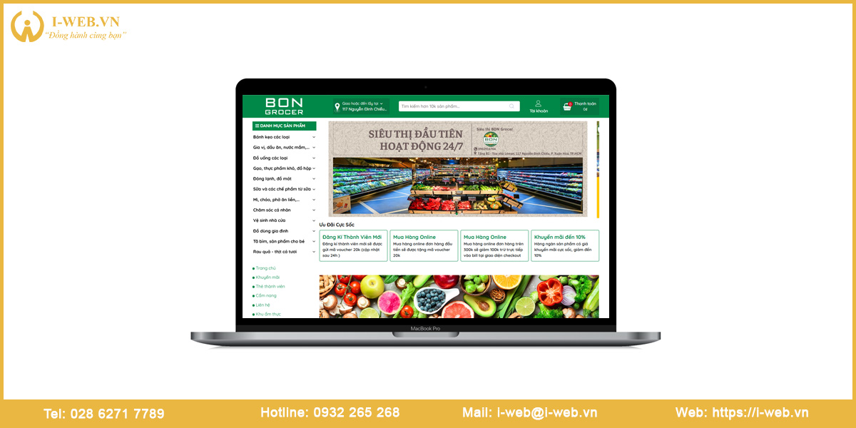 Mẫu website siêu thị
