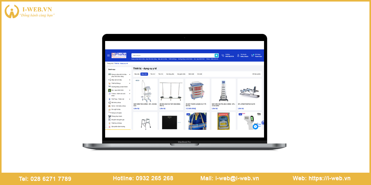 Mẫu website thiết bị y tế