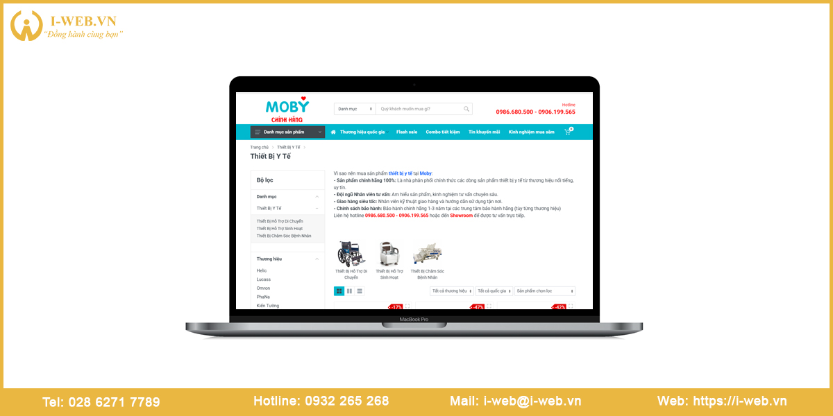 Mẫu website thiết bị y tế