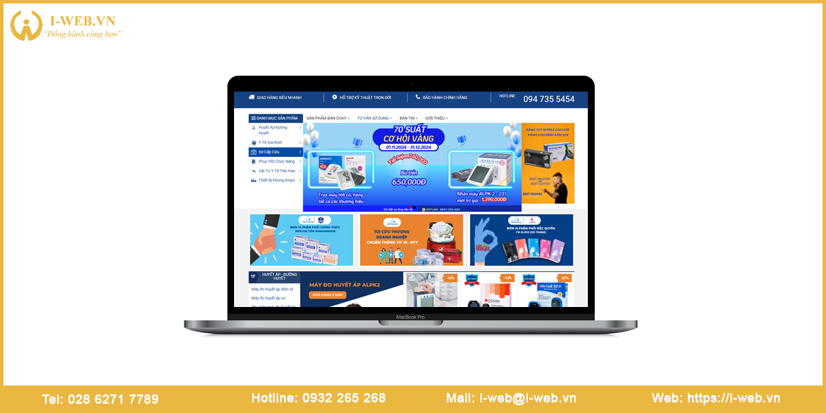 Mẫu website thiết bị y tế