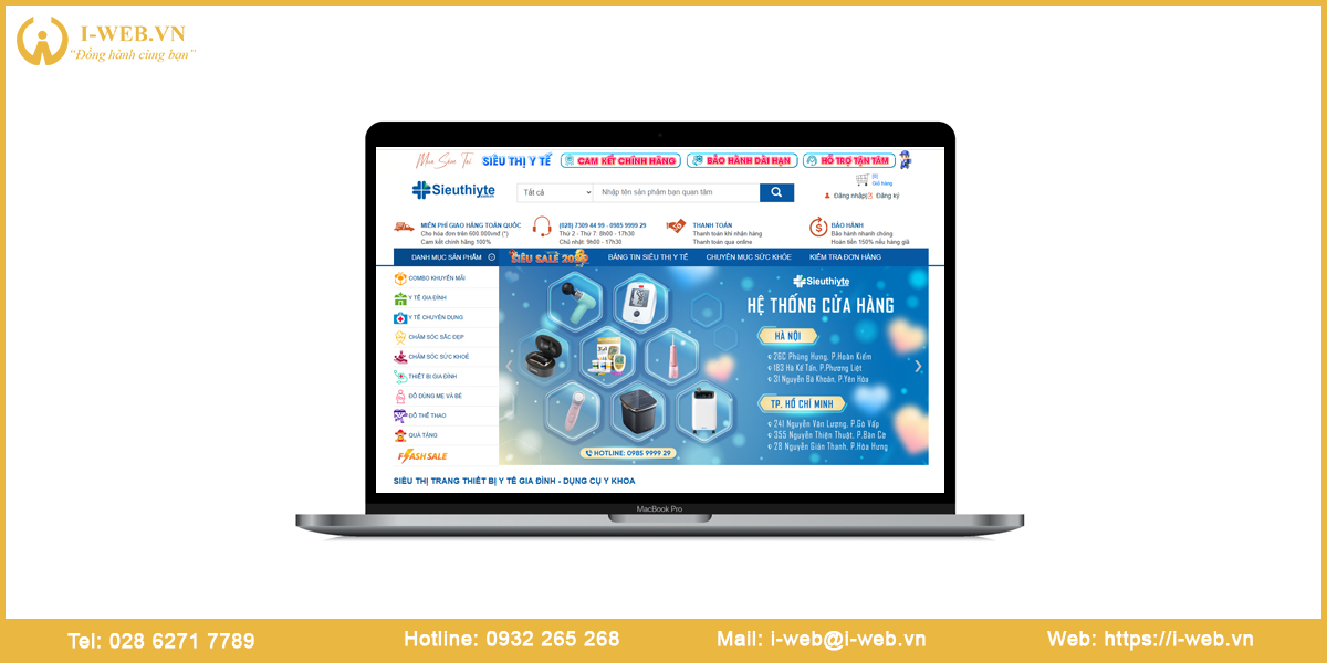 Mẫu website thiết bị y tế