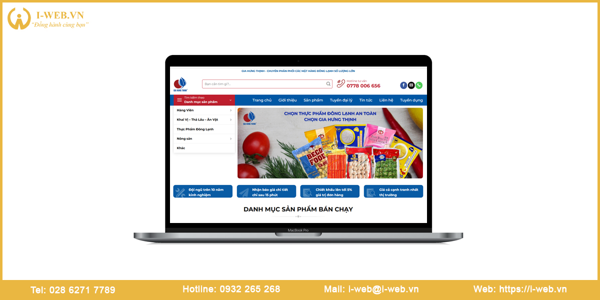 Mẫu web thực phẩm đông lạnh