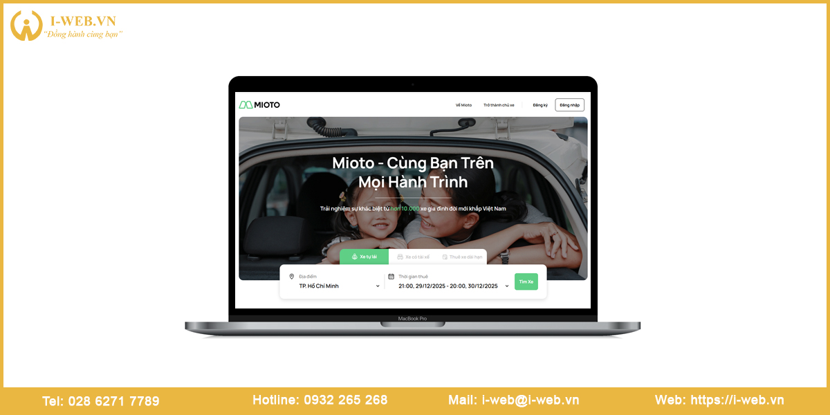 Mẫu website thuê xe du lịch