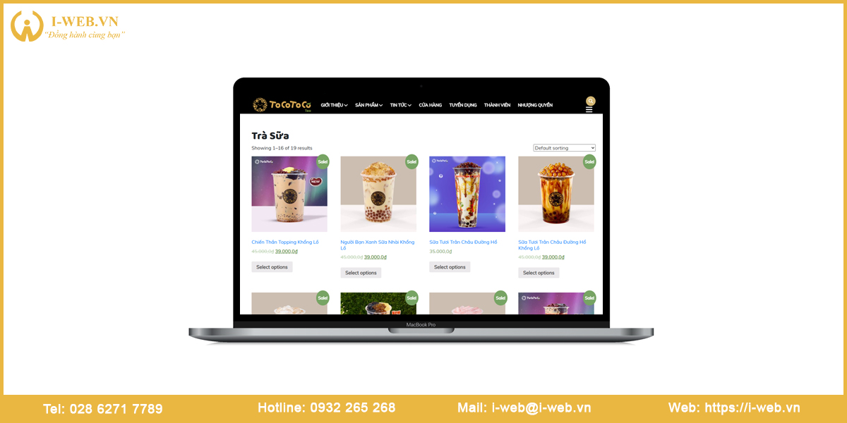 Mẫu web trà sữa