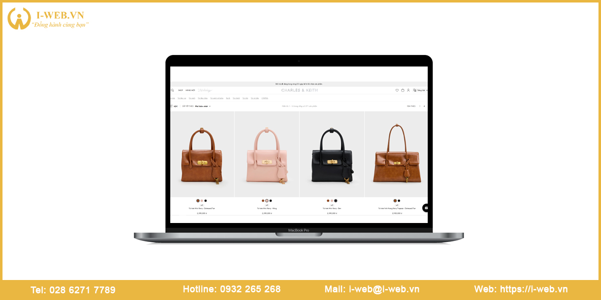 Mẫu website túi xách