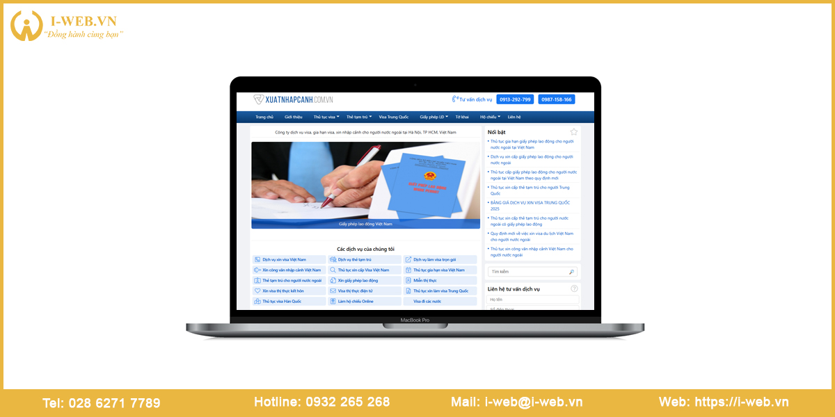 Mẫu website visa hộ chiếu