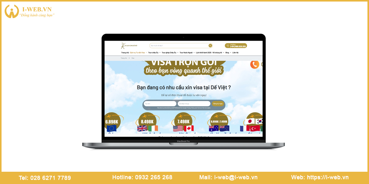 Mẫu website visa hộ chiếu