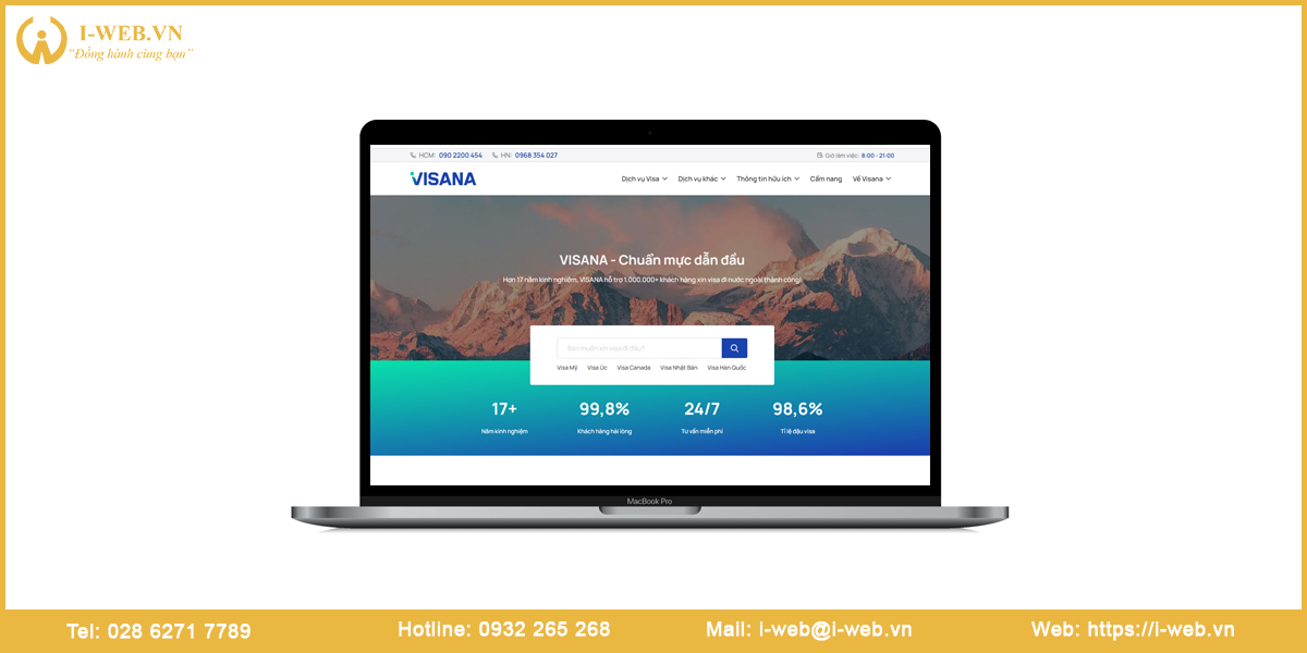 Mẫu website visa hộ chiếu