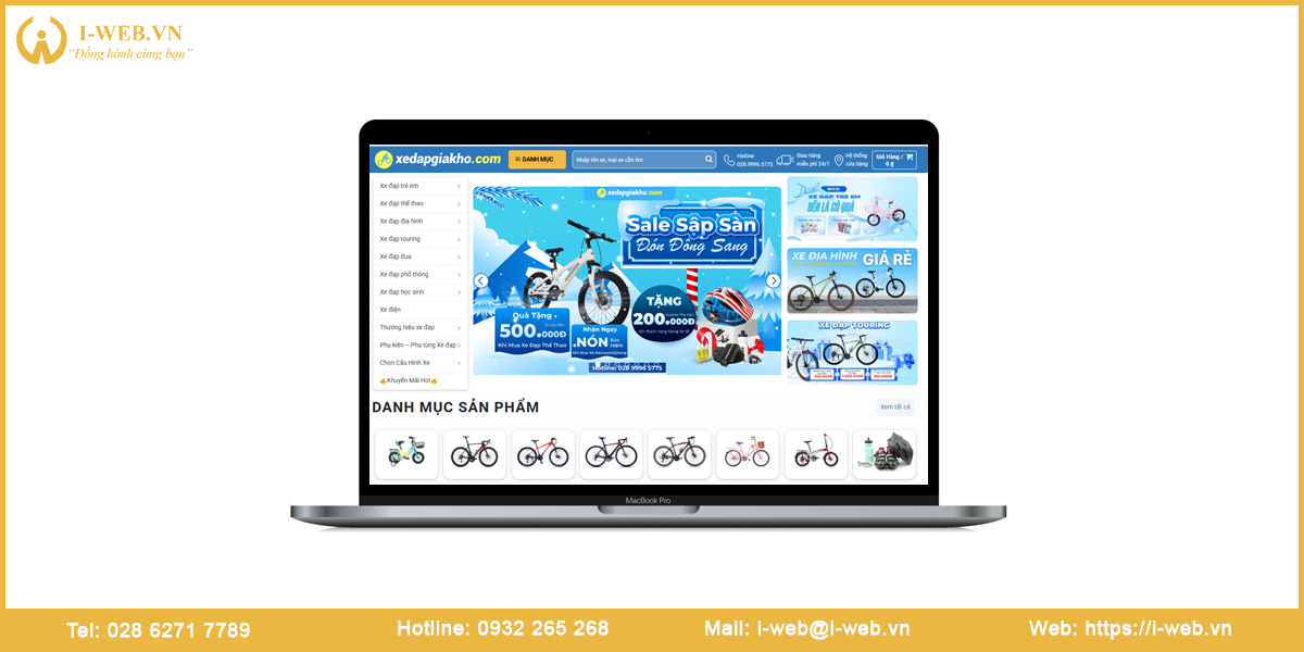 Mẫu web bán xe đạp