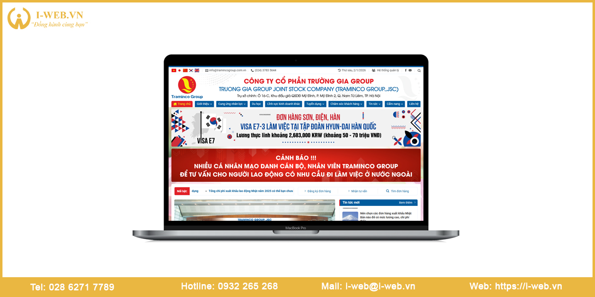 Mẫu website xuất khẩu lao động