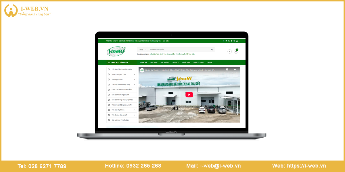 Mẫu website yến sào