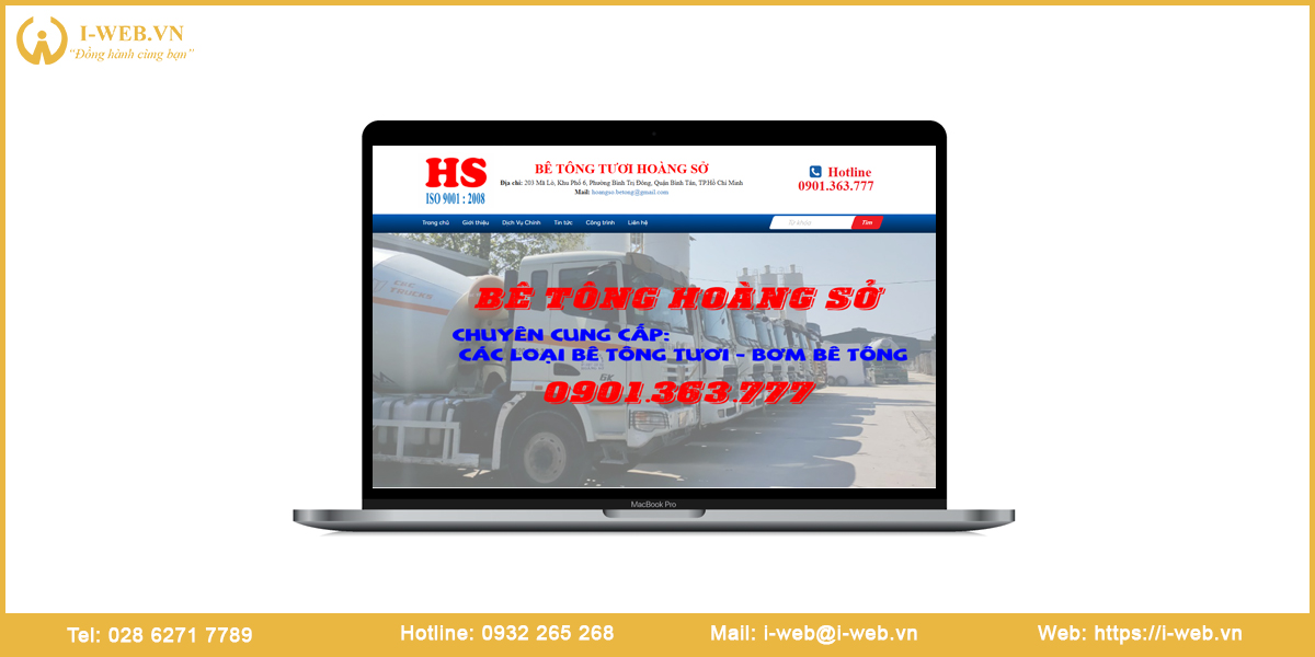 Mẫu website bê tông tươi