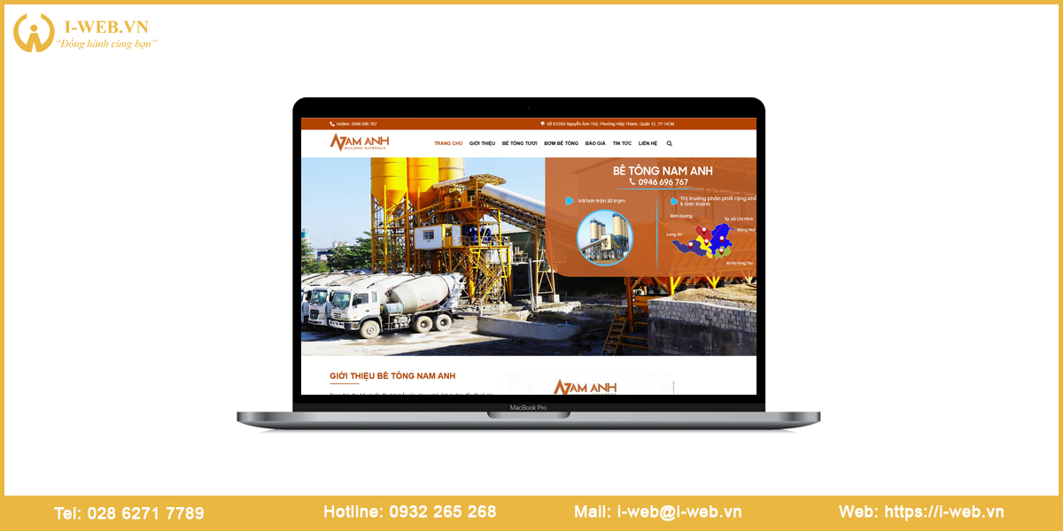 Mẫu website bê tông tươi