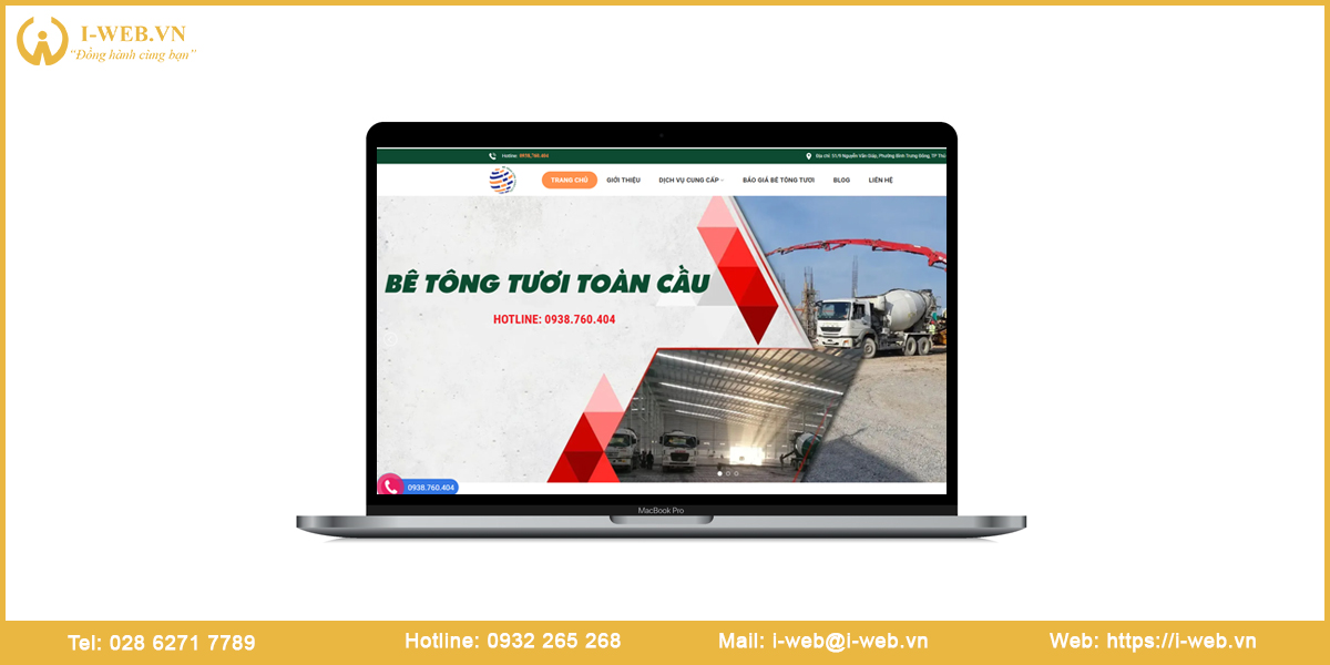Mẫu website bê tông tươi