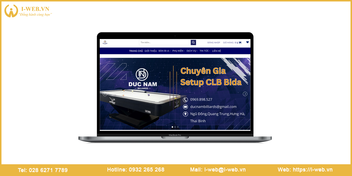 Mẫu website billiards
