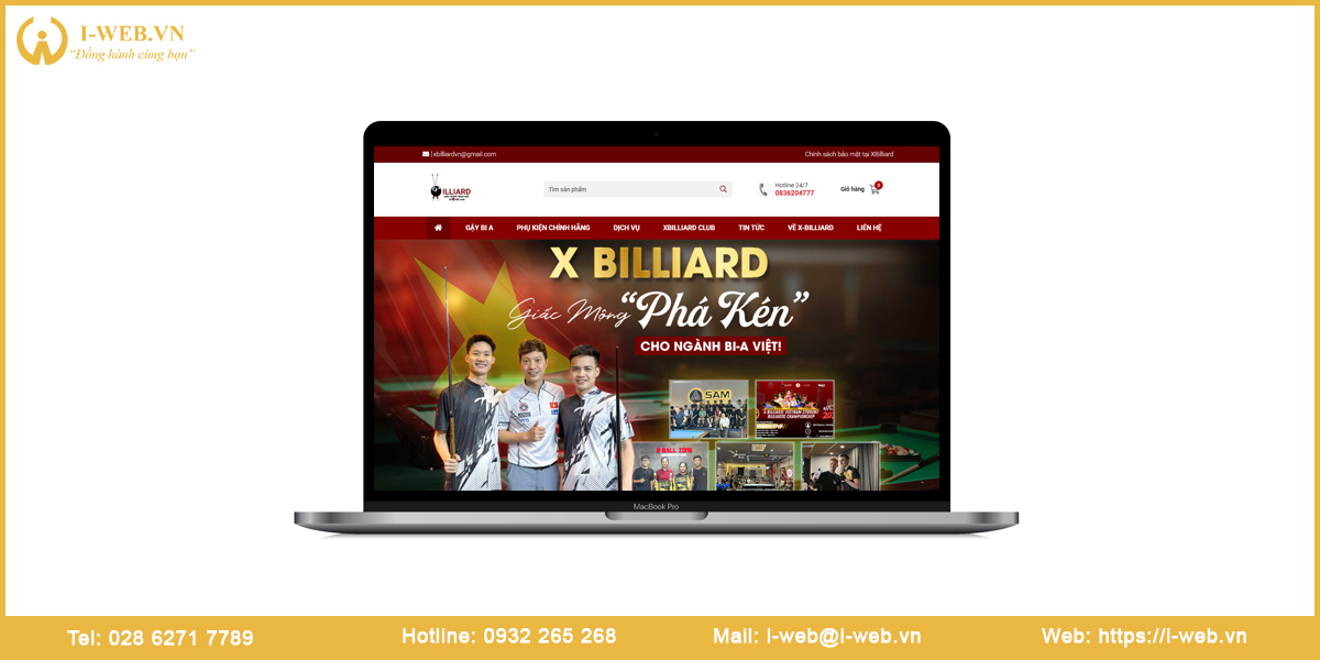 Mẫu website billiards
