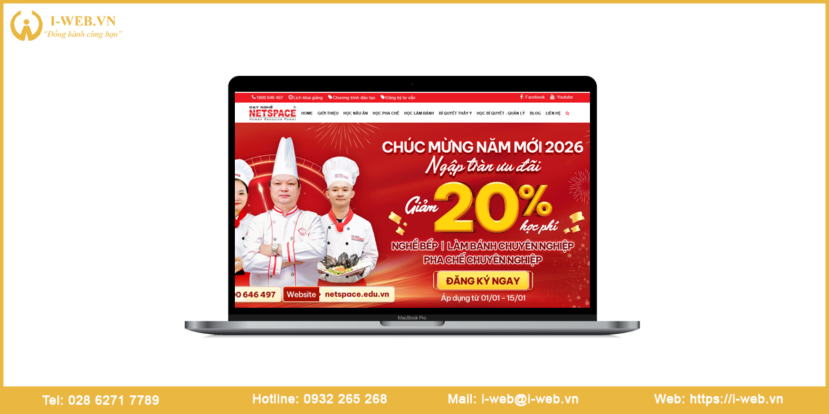 Mẫu website dạy nấu ăn
