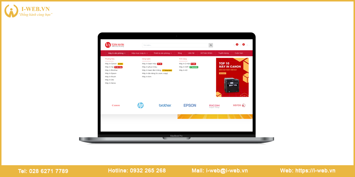 Mẫu website máy in
