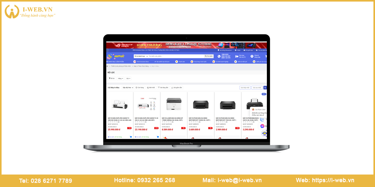 Mẫu website máy in