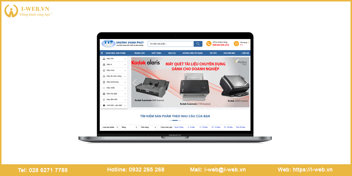 Mẫu website máy in