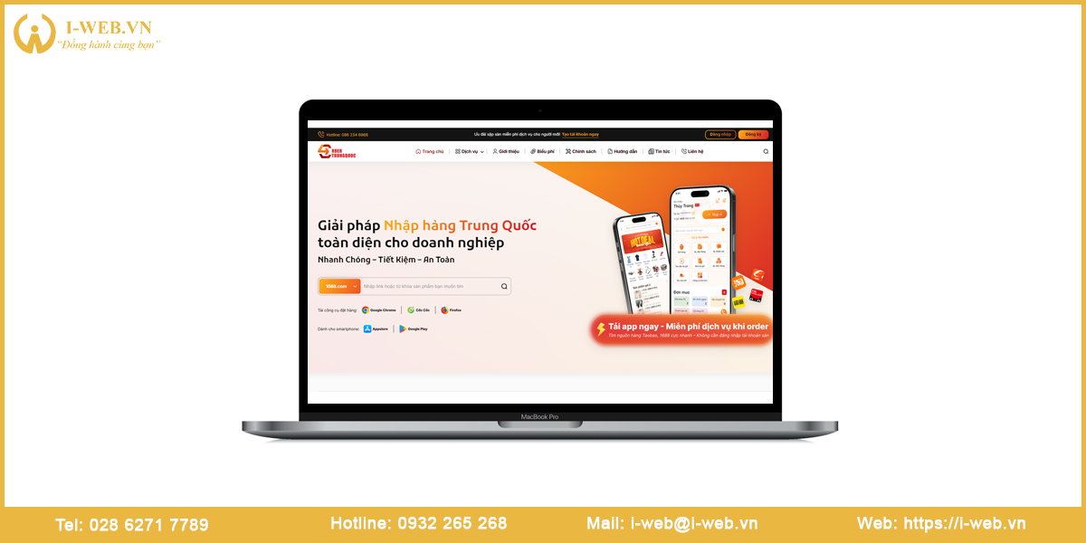 Mẫu website nhập hàng Trung