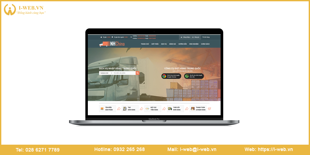 Mẫu website nhập hàng Trung