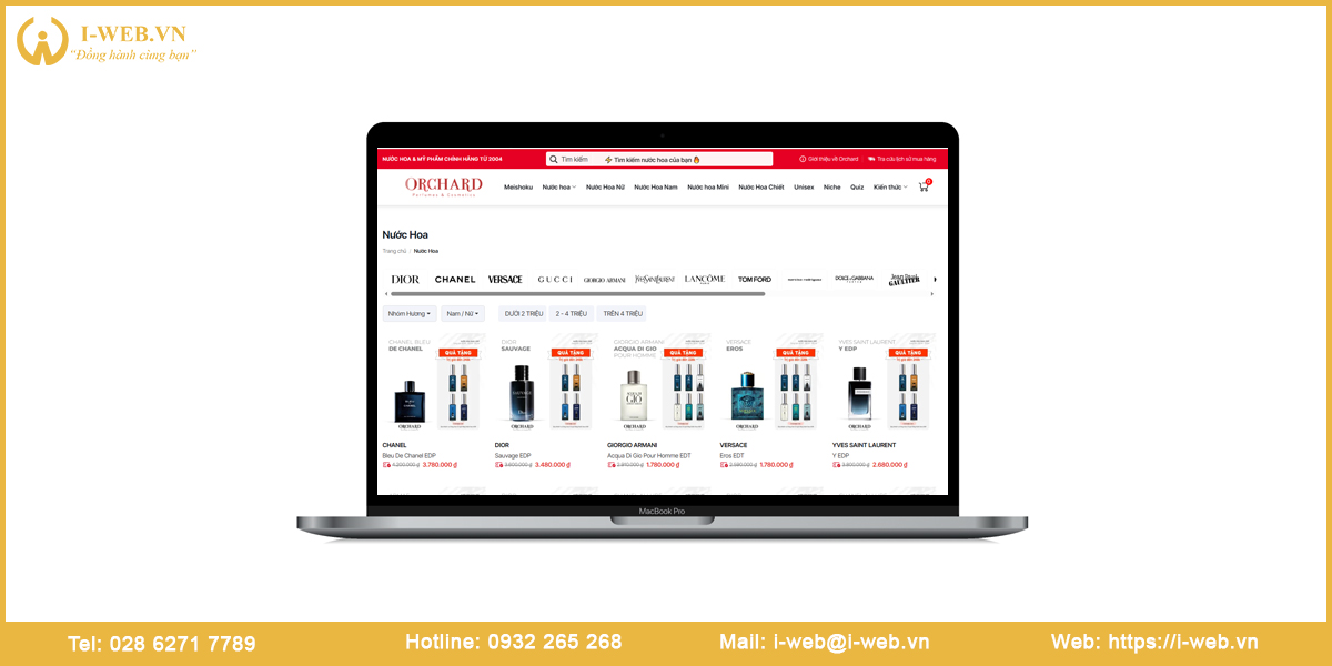 Mẫu website nước hoa