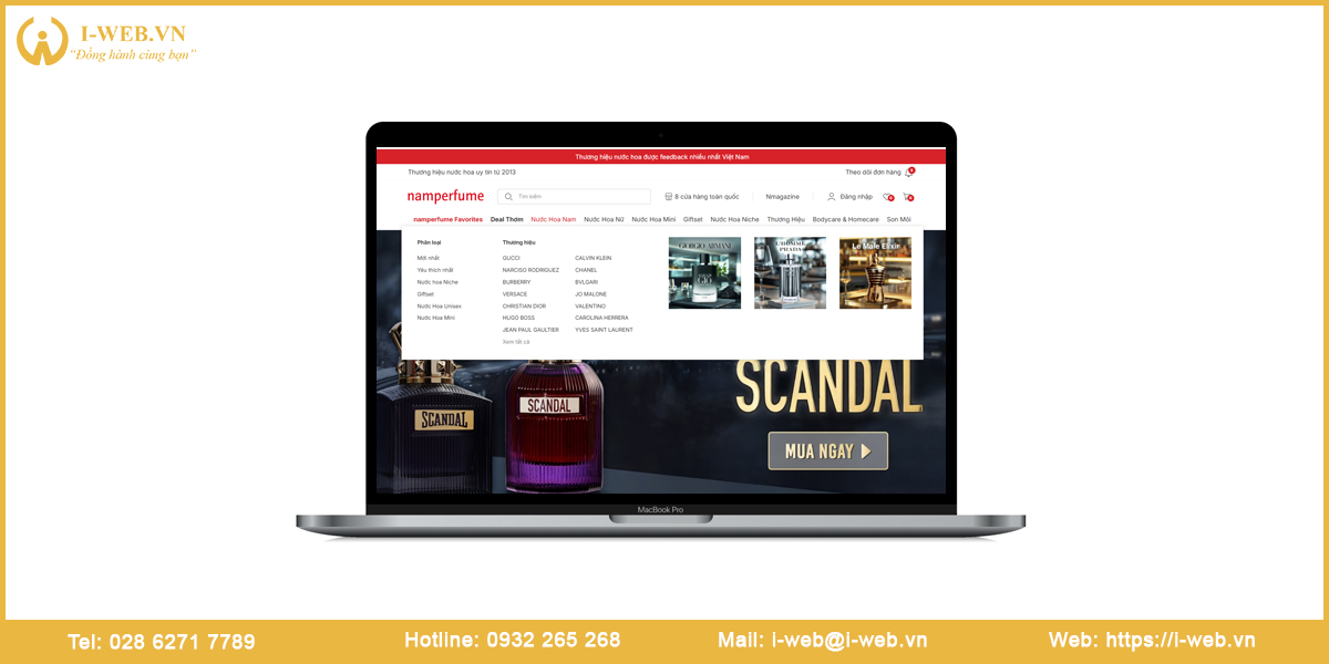 Mẫu website nước hoa