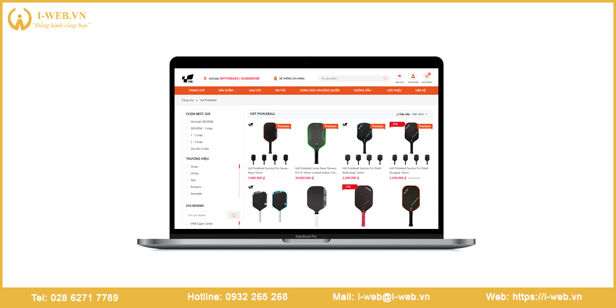 Mẫu website pickleball