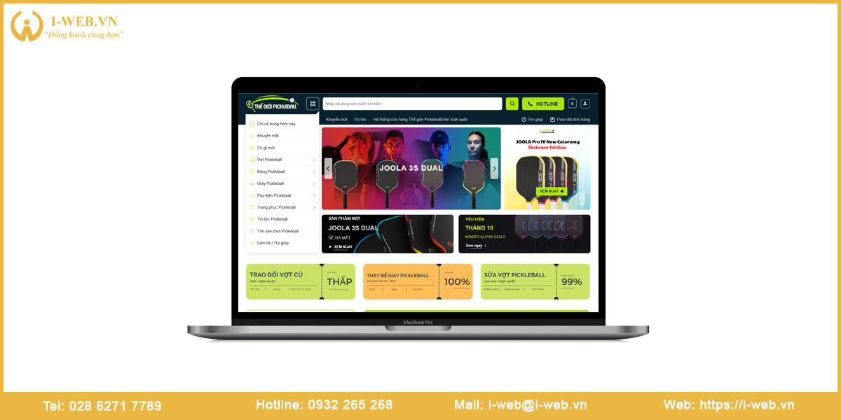 Mẫu website pickleball