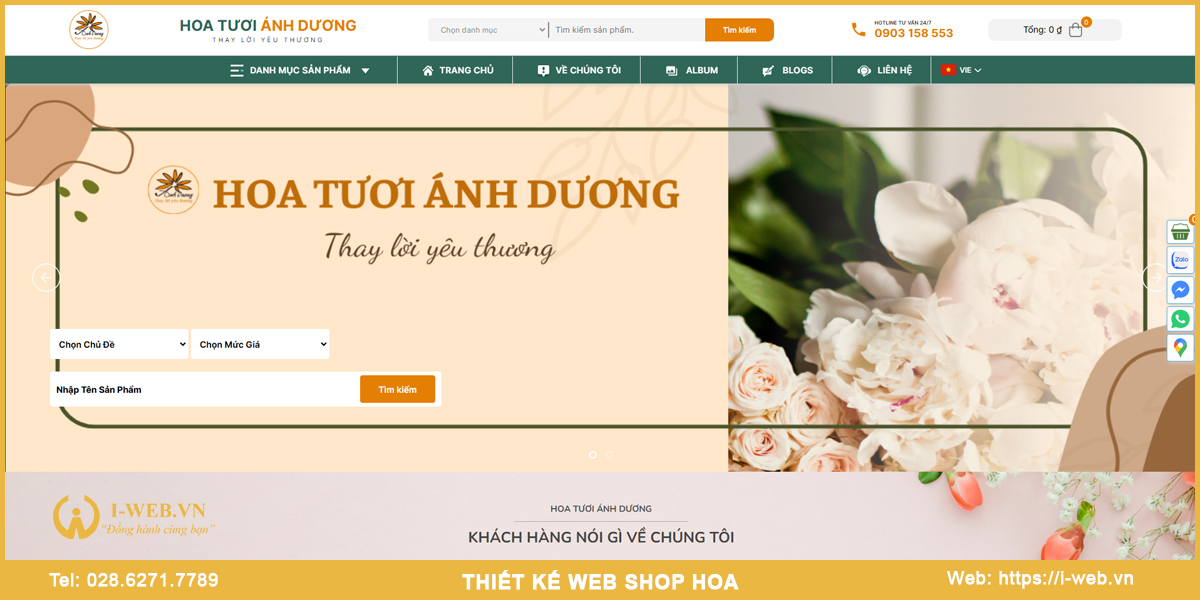 Lưu ý thiết kế web shop-hoa