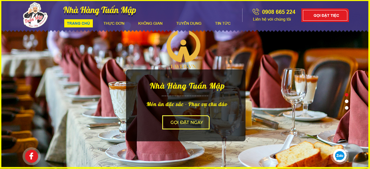 thiết kế web nhà hàng