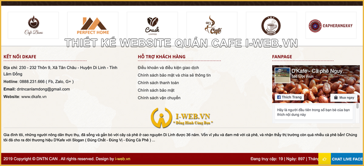 thiết kế web quán cafe tại I-WEB